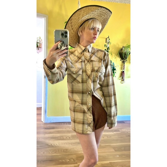 Other - Vintage Mens 70s Western Pearl Snap Shirt